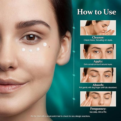 Advanced Eye Cream for Dark Circles - Targeted Solution for Wrinkles, Puffiness, and Firmness - Proven Efficacy with Cynanchum Atratum, and Natural Infusions (30ml)