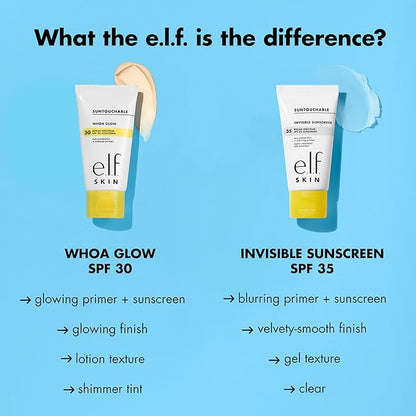 e.l.f. SKIN Suntouchable Invisible SPF 35 Mini, Lightweight, Gel-based Sunscreen For A Smooth Complexion, Doubles As A Makeup Primer, Vegan & Cruelty-Free