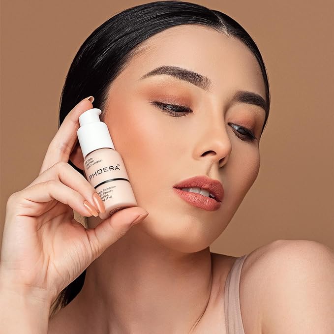 PHOERA Foundation, PHOERA Matte Liquid Foundation,PHOERA Makeup for Warm peach) 30ml