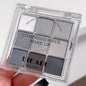Black Smoky Eye shadow Palette, 9 Colors True Black Dark Grey Smokey Goth Makeup Pallet, 9 Soft Matte Shimmer High Pigmented Basic Black White silver eye shadow for Halloween