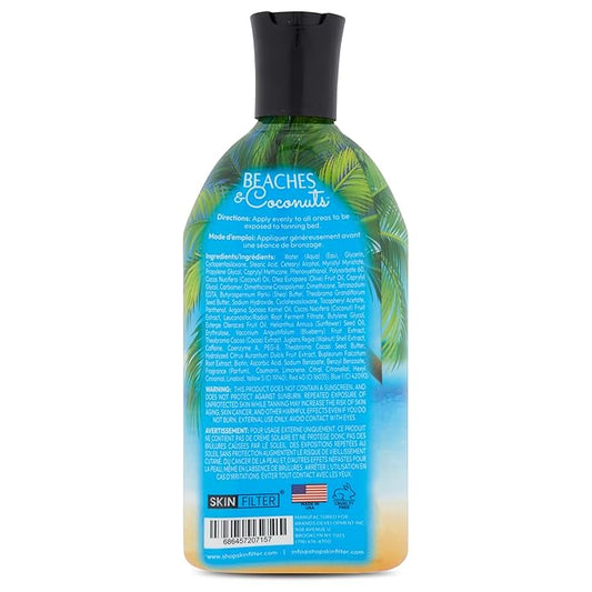 Beaches and Coconuts Tanning Lotion – 10,000X Tanning Lotion – Tanning Lotion with Anti-Orange Technology and Tattoo Protection Nourishing Ingredients