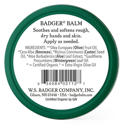Badger Healing Balm, Hard Working Hands Cream, Organic Hand Cream for Dry Cracked Hands, Long Lasting Hand Moisturizer/Dry Hands Treatment, .75 oz Tin, 2-Pack
