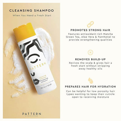 PATTERN Beauty by Tracee Ellis Ross Cleansing Shampoo w Matcha Green Tea, Aloe and Green Tea for Curls & Coils 7.8 fl oz
