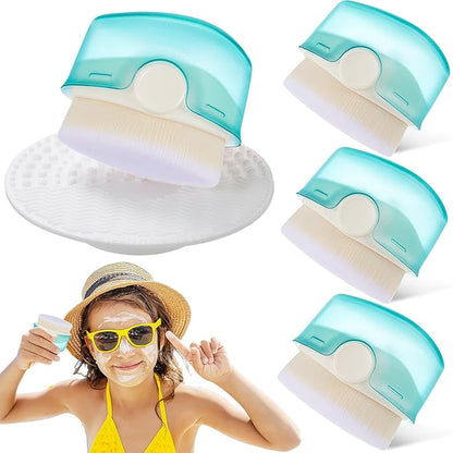 4 Pcs Sunscreen Applicator for Kids,sunscreen Brush Sunblock Applicator with Protective Case for Kids Baby Adult Sun Lotion Applicator Sun Cream Brush for Kids Women