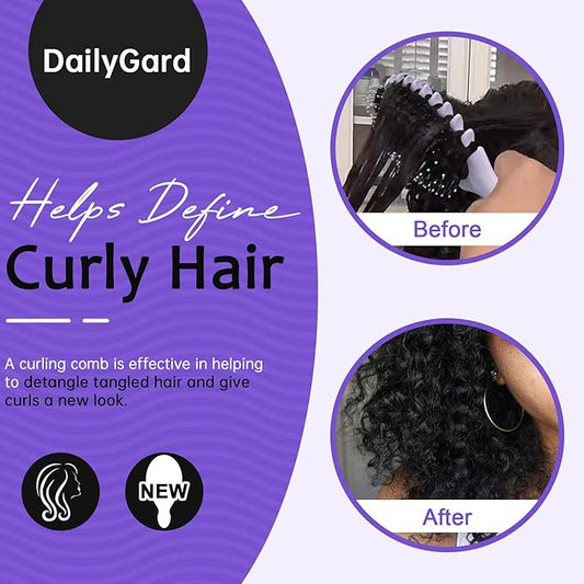 Curl Defining Hair Brush, Wet Hair Brush for Women and Men, Detangler Hairbrush for Wet & Dry, Styling Brush for Curly Hair, Shaping and Defining Curls for Long/Wavy/Damaged Hair, Purple
