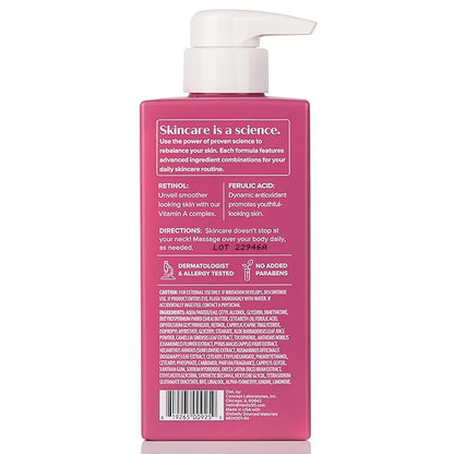 MEDIX Retinol Body Lotion + Hyaluronic Acid Cream Body Moisturizer Skincare Set | Hydrating + Firming Body Lotion For Improving The Look Of Stretch Marks, Sagging, & Crepey Skin, 2pc Set