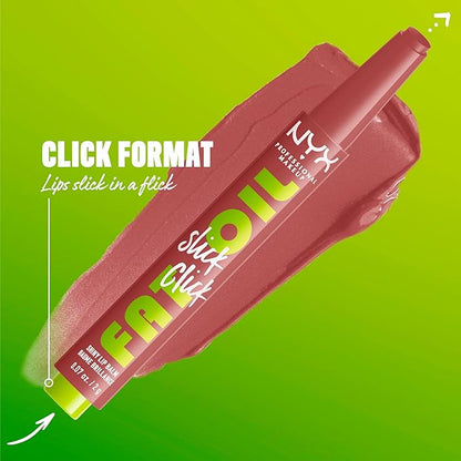 NYX PROFESSIONAL MAKEUP Fat Oil Slick Click, Lightweight, Buildable Pigmented Vegan Lip Balm - Profile Pic (Pink)