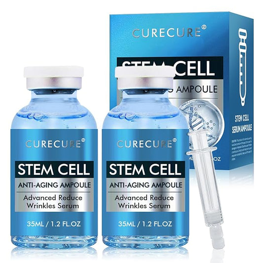 Stem Cell Serum for Face, 2 Count Microneedling Serum, Stem Cell Solution Ampoule to Use with and without Micro Needling, Anti Aging & Smooth Wrinkles