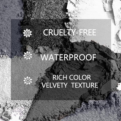 Black Smoky Eye shadow Palette, 9 Colors True Black Dark Grey Smokey Goth Makeup Pallet, 9 Soft Matte Shimmer High Pigmented Basic Black White silver eye shadow for Halloween