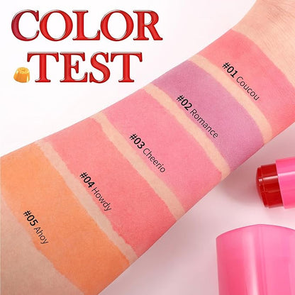 Water Jelly Tint Blush, 3-In-1 Multi-Use Blush Cream Blush Stick for Eyes, Cheeks & Lips, Hydrating & Bouncy Jelly Texture, Blends Perfect for Skin Portable Multipurpose Long Lasting Waterproof(03, s)