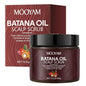 Scalp Scrub with Batana Oil, 2-in-1 Shampoo Scalp Exfoliator for Hair Treatment, Includes Silicone Scalp Massager, Removes Buildup & Dandruff, 10.6oz
