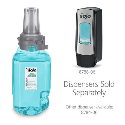 GOJO Botanical Foam Handwash, Botanical Fragrance, 700 mL Hand Soap Refill ADX-7 Push-Style Dispenser (Pack of 4) - 8716-04