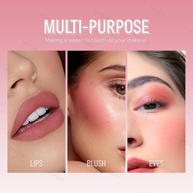 KYDA Liquid Blush, Matte Tinted for Cheeks, Lasting Dewy Finish, High Pigment Soft Creamy Blush, Blendable Lightweight Cover-Nude Pink