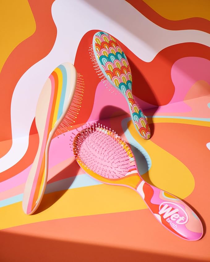 Wet Brush Original Detangler, Rainbow (Sun Days), Ultra-Soft IntelliFlex Bristles Glide Through Tangles, Detangling Hair Brush (Wet & Dry), Women & Men, Limited Edition