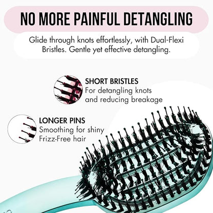 MOYOKO Hair Brush, Detangling & Vented, Blue Chrome, All Hair Types, Unisex Adult, Women, Men, Girls, Boys