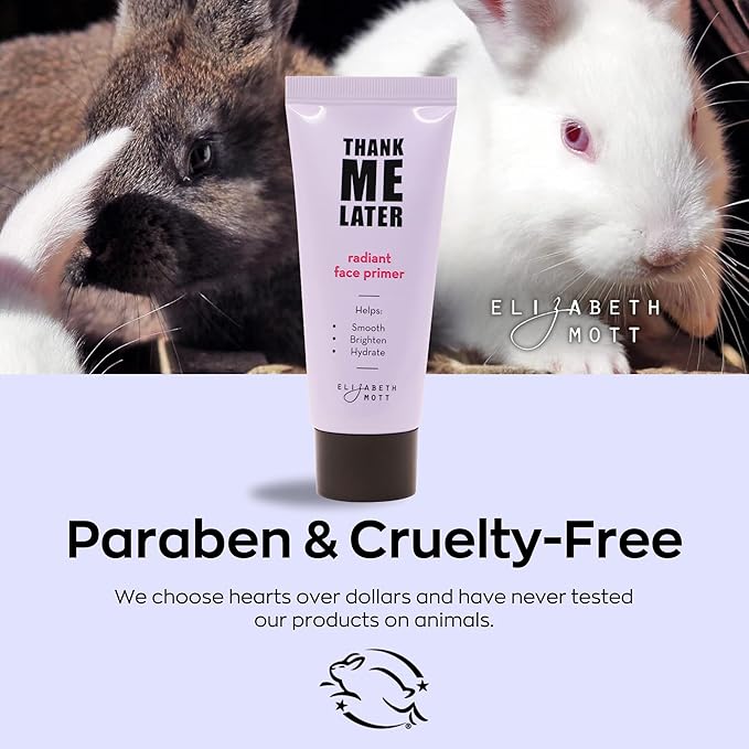 Elizabeth Mott Thank Me Later Radiant Face Primer - Illuminating & Hydrating Makeup Base for Glowing Skin, Long-Lasting, Pore-Minimizing, Oil-Free Formula, Lightweight & Cruelty-Free, 30g