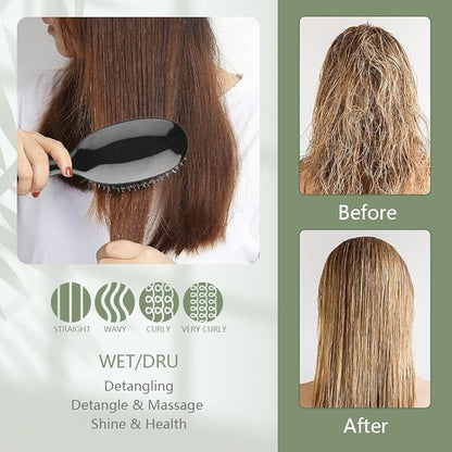 Nylon Teeth Boar Bristle Hair Extension Brush Cushion Hair Brush for Women Styling Smoothing Detangling