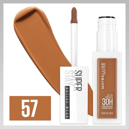 Maybelline Super Stay Liquid Concealer Makeup, Full Coverage Concealer, Up to 30 Hour Wear, Transfer Resistant, Natural Matte Finish, Oil-free, Available in 16 Shades, 57, 1 Count