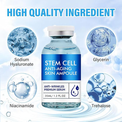 Stem Cell Serum for Face, Microneedling Serum Makes Skin Feel Firmer, Stem Cells Strengthens and Moisturises Skin, Anti Aging Face Essence to Use with and Without MicroNeedling