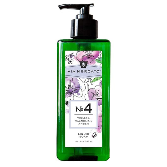Liquid Soap, Shea Butter Enriched (12 oz), No. 4 - Violets, Magnolia & Amber