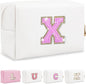 Initial letter patch makeup bag,