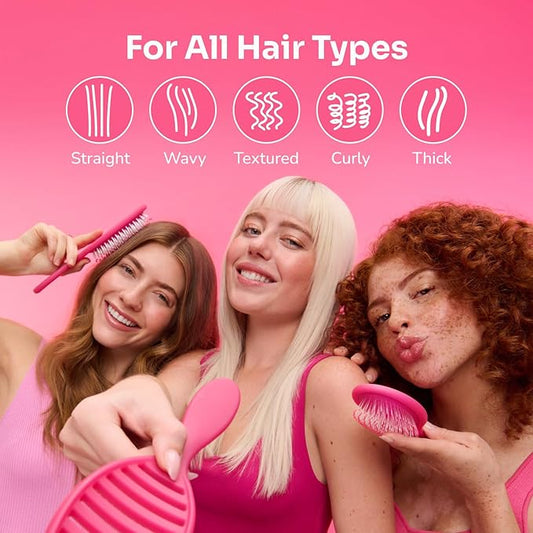 Wet Brush Original Detangler Hair Brush, Pink (Desert Afterglow), Ultra-Soft IntelliFlex Bristles, Detangling Bristles Glide Through Tangles (Wet Dry & Damaged Hair), Women & Men (Pack of 2)