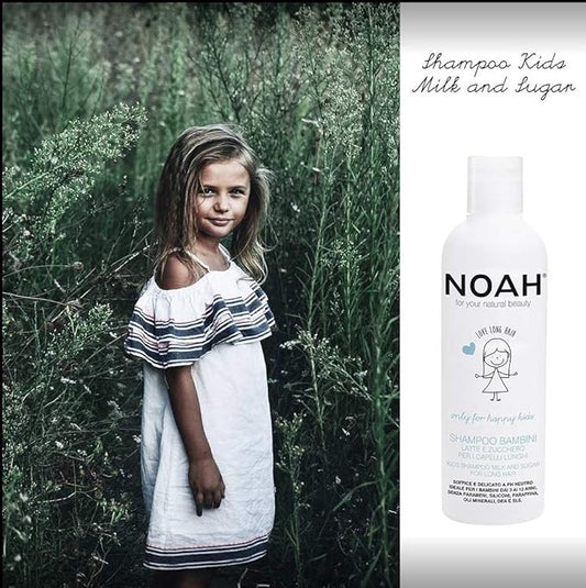 Kids Organic Detangling Shampoo - Milk Protein & Sugar for Smooth Hair, Sulfate-Free, Gentle & Hydrating, 8.5 fl.oz