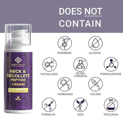 Neck Firming Cream, Anti Aging Moisturizer for Neck & Décolleté (3.38 oz / 100ml Large Bottle) | Advanced Stem Cell + Collagen Formula For Tightening & Lifting Sagging Skin