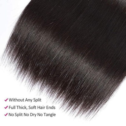 10A Straight Bundles Human Hair 24 26 28 Inch 100% Unprocessed Virgin Brazilian Straight Human Hair Weave 3 Bundles Natural Black Color