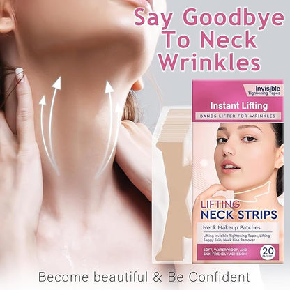 Neck Wrinkle Patches, High Elastic Anti Wrinkle Patches for Lifting Loose Skin, Improve Neck Fine Lines & Wrinkles, Pink