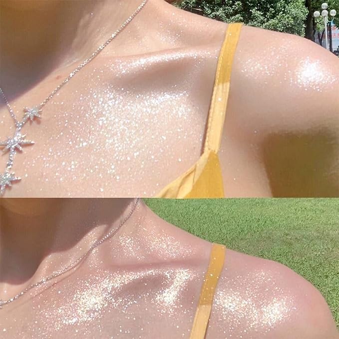 Highlighter Powder Spray, Longwear Glitter Spray for Body,
