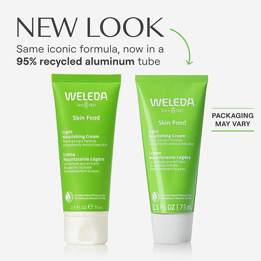 Weleda Skin Food Light Nourishing Body Cream 2.5 Fluid Ounce, Plant Rich Hydrating Moisturizer with Chamomile, Calendula and Pansy