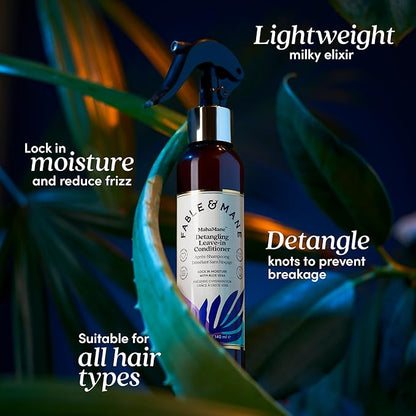 Fable & Mane Detangling Leave-In Conditioner, with UV Heat Protection for Smooth, Hydrated, Tangle-free Hair. Enriched with Aloe Vera