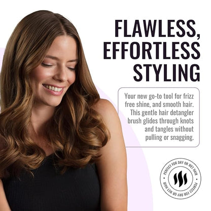 Ergo Super Gentle Mini Paddle Brush for Blow Drying - Hair Brushes for Women with Thick or Thin Hair - Dual Hairbrush for Women - Detangler Hair Brush - Gently Detangles Curly or Wet Hair - ERG1000