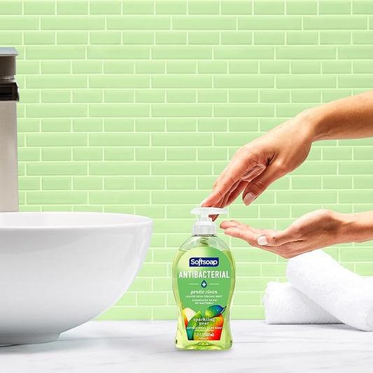 Softsoap Antibacterial Liquid Hand Soap, Gentle Clean, Sparkling Pear Scent Hand Soap, 11.25 Ounce, 6 Pack