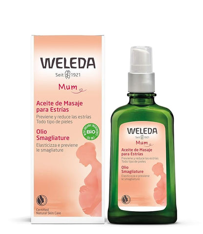 Weleda Stretch Mark Pregnancy Massage Oil, 3.4 Fluid Ounce, Plant Rich Oil with Vitamin E, Sweet Almond, Jojoba and Arnica Oils