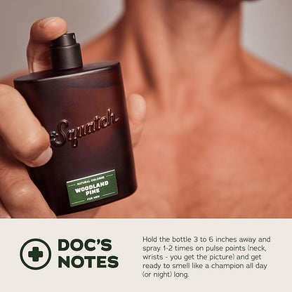 Dr. Squatch Natural Cologne for Men - Scent-Lock Technology and Sustainably-Sourced Ingredients - Woodland Pine Cologne (1.7 fl oz)