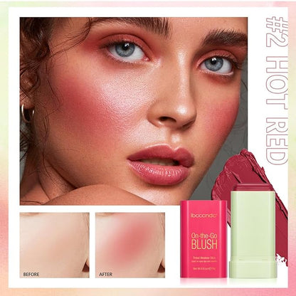 Multi-Use Makeup Blush Stick,Cream Blush Stick,Solid Moisturizer Stick,Waterproof