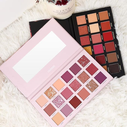 2Pcs Twilight Dusk + Aromas Nude Eyeshadow Palette Makeup Set, Matte Shimmer Glitter Pressed Pearl All Highly Pigmented Blending Powder, Natural Velvet Texture Eye Shadow Kit