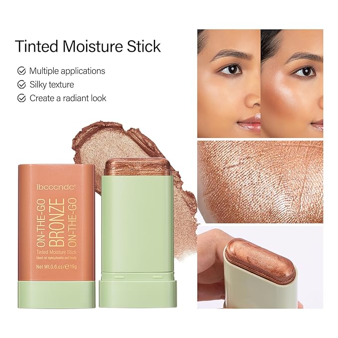 MEICOLY Cream Bronzer Stick, Natural Highlight Contour Makeup,Face
