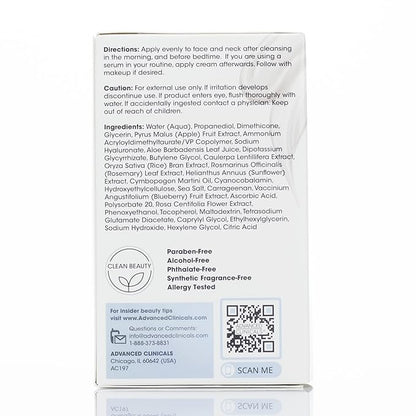 Advanced Clinicals Hyaluronic Acid Moisturizer Gel Face Cream W/Vitamin E + B5 | Hydrating & Brightening Vitamin C Face Lotion Hydrates Dry Skin & Improve Look Of Wrinkles & Fine Lines, 2 Fl Oz