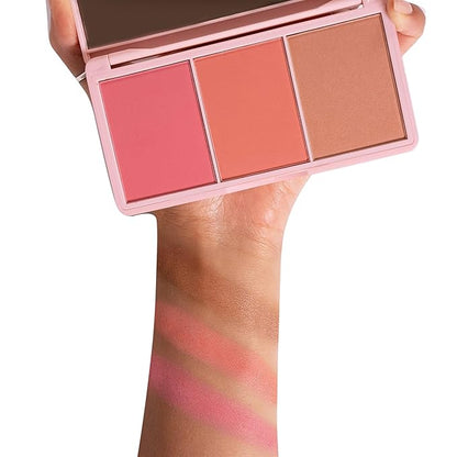 KimChi Chic Beauty Cheeky 3Some Blush Trio, Blush Makeup Palette with 3 Colors, Use Individually or Blend All Shades for Custom Look, 03 Bonita Señorita, 0.47 oz