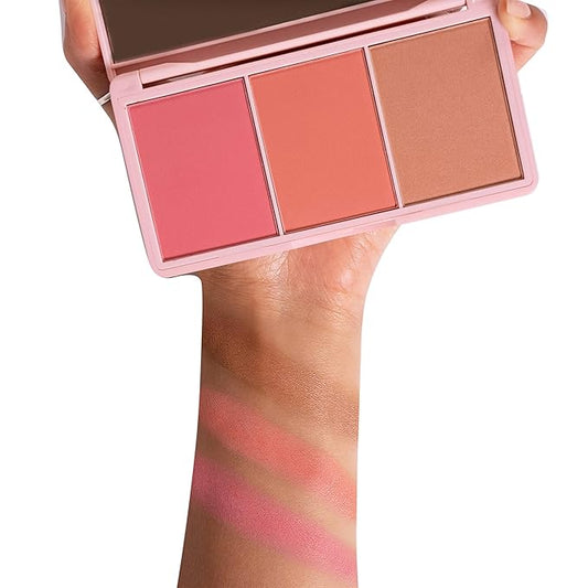 KimChi Chic Beauty Cheeky 3Some Blush Trio, Blush Makeup Palette with 3 Colors, Use Individually or Blend All Shades for Custom Look, 03 Bonita Señorita, 0.47 oz