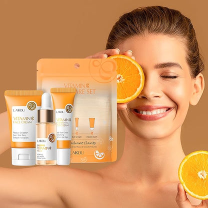 Skin Care Set Vitamin C Beauty Gift Sets Skin Care Kit with Serum, Eye Cream, Face Cream Travel Kit for Women Mom Wife Sister Daughter Teen Girls TSA-friendly Sizes Birthday Gift 3pcs