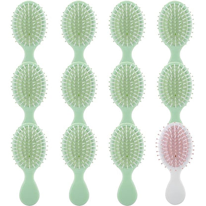 Bridesmaid Proposal Gifts 8pcs Mini Travel Brush bachelorette party accessories Cute hair Brush for Wedding Party Favors for Wedding Party Favors (White&Sage Green, 12pcs)