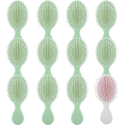 Bridesmaid Proposal Gifts 8pcs Mini Travel Brush bachelorette party accessories Cute hair Brush for Wedding Party Favors for Wedding Party Favors (White&Sage Green, 12pcs)