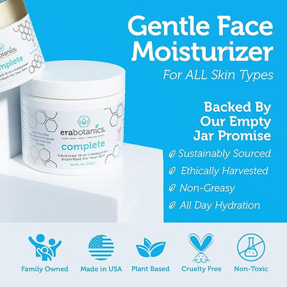 Era Organics Manuka Honey Face Cream - Advanced 12-in-1 Nourishing and Rejuvenating Daily Face Moisturizer for Women and Men - Face Moisturizer for Sensitive Skin - Body Moisturizer for Dry Skin 4 oz