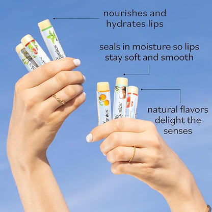 Sky Organics Organic Lip Balms With Beeswax for Lips, USDA Certified Organic, Six Assorted Flavors to Moisturize, Soothe & Soften, 6pk.