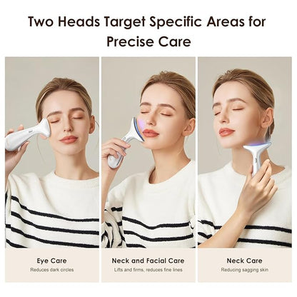 Facial and Neck Massager for Face, Neck & Eye - Skin Lifting & Firming - Wrinkle & Dark Circle Reducer - at Home Skin Care Face Sculpting Tool and Neck Massager
