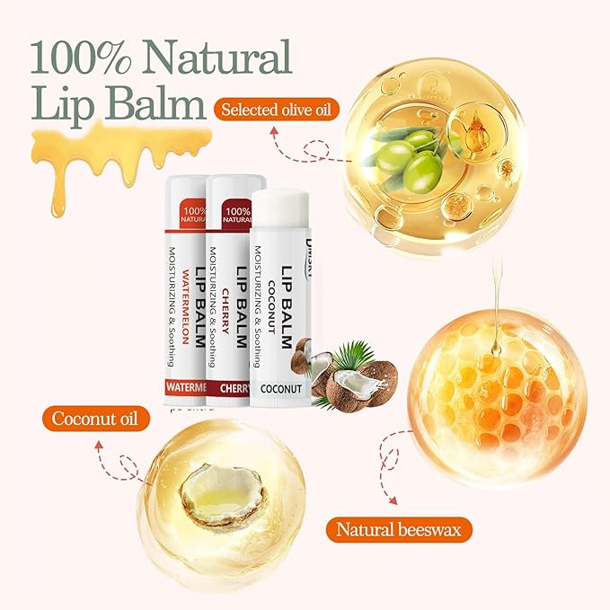 Dmsky Lip Balm Bulk - Fruit Variety Pack, Hydrating for Men, Women, Kids - 0.15 Oz, 360 Count